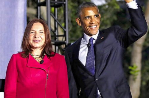 NCA author Climatologist Katherine Hayhoe with her buddy former Pres. Obama