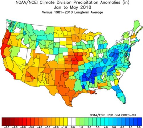 noaa jan-may 2018 anomalies