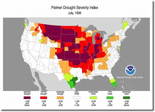 palmer drought index 1936