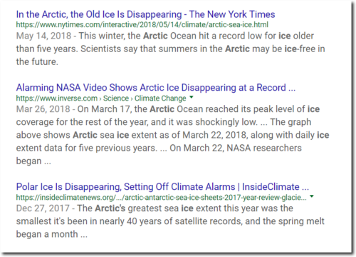 alarmist headlines arctic ice disappear