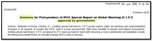 summary special IPCC report