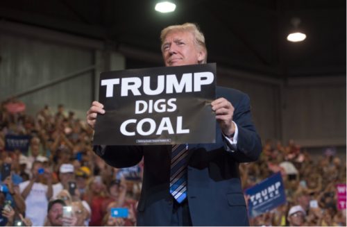 trump rally digs coal