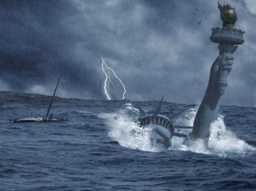 climate apocalypse disaster statue liberty