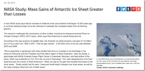 study antarctica gaining ice