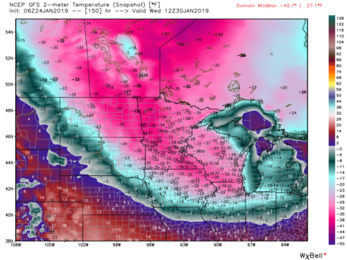 forecast temps for jan 30