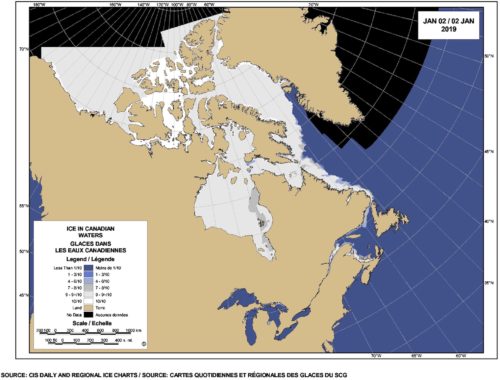 sea ice canada jan 2019