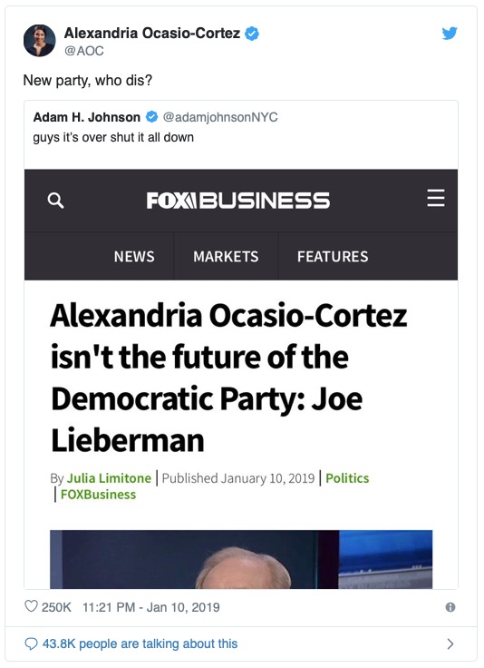 aoc lieberman tweet