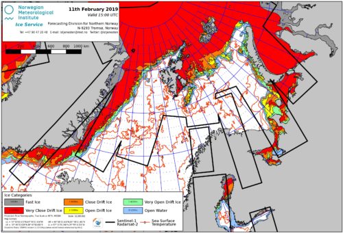 barents sea ice extent 2019 feb 11