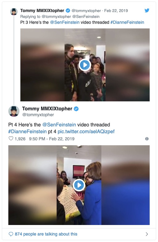 feinstein video tweet kids