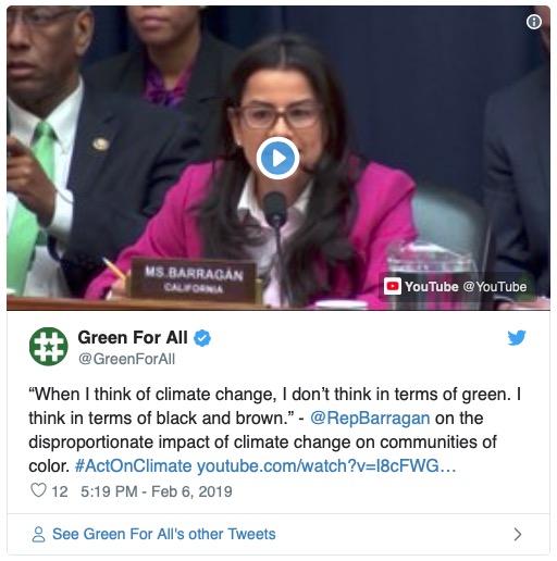 greenforall tweet climate house hearings