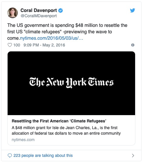 nytimes tweet climate refugees