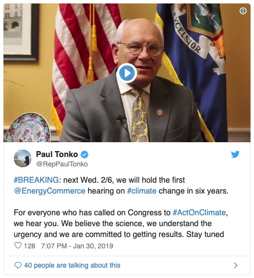 tonko tweet warming hearing