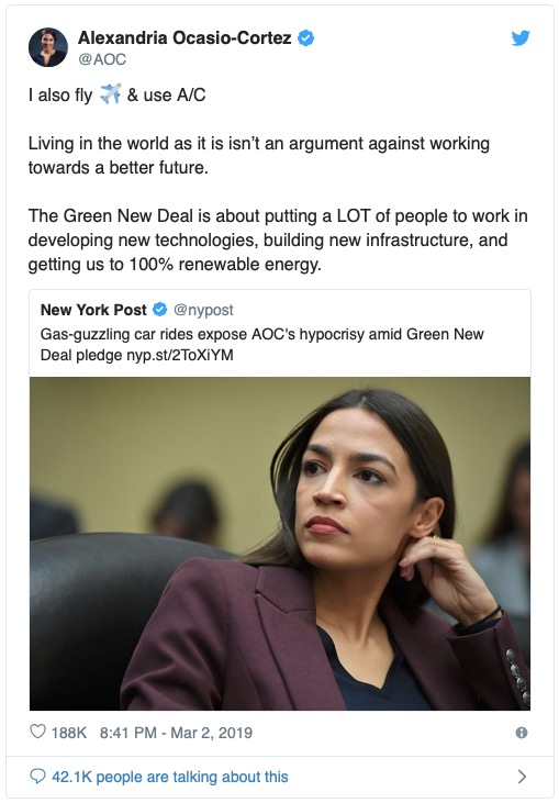 aoc tweet fly use ac