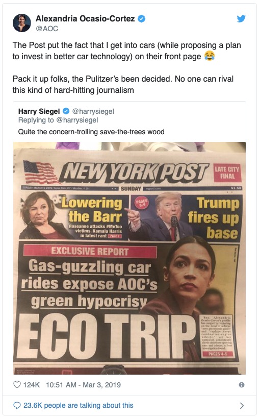 aoc tweet nypost