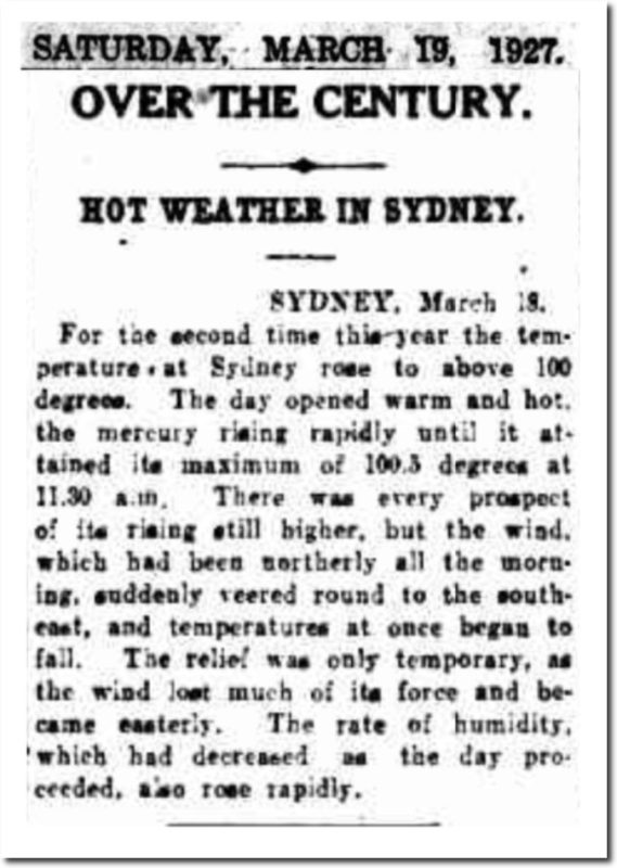 mar 19 1927 sydney heat