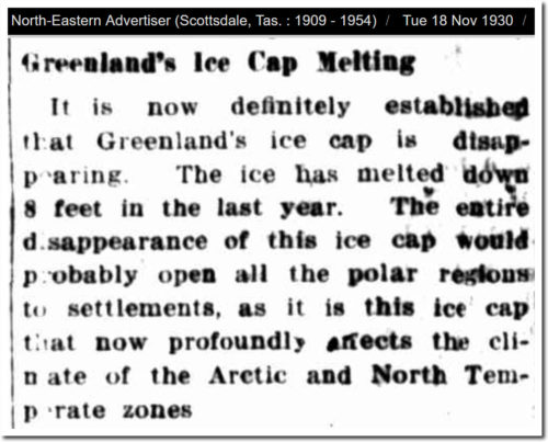 1930s greenland ice cap melting