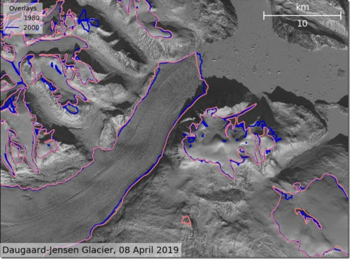 Daugaard-Jensen glacier 1980 vs 2019