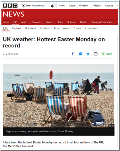 bbc hottest easter monday