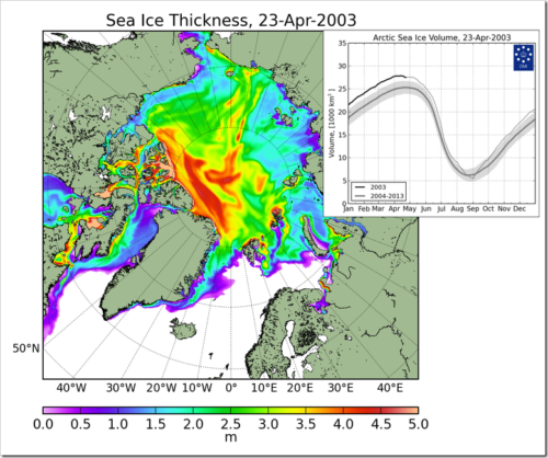 sea ice thickness 4-23-03