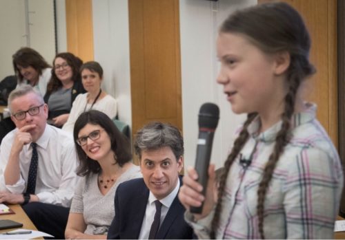 Greta Thunberg speaking to MPs