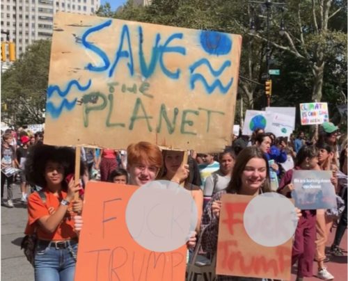nyc climate strike f-ck trump