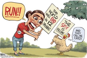 cartoon aoc sky is falling