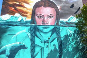 greta thunberg art mural