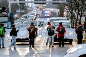 activists block german road