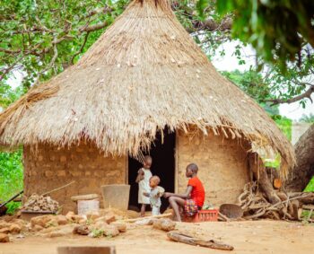 africa poor children hut