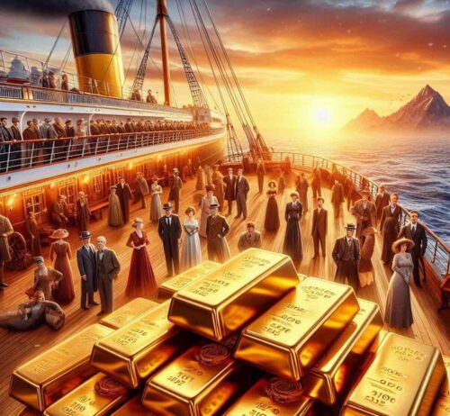 gold bars Titanic deck