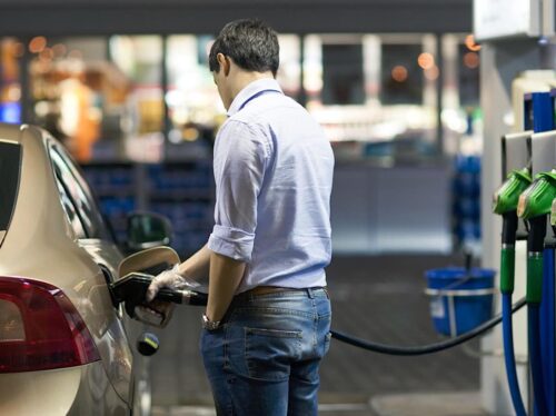 pumping gas station