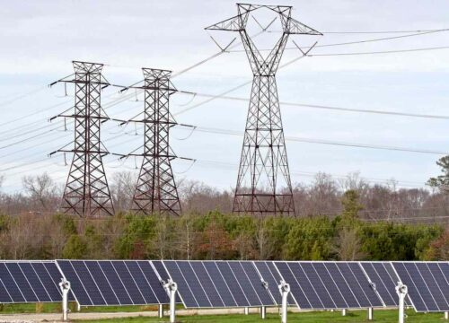 solar farm transmission lines