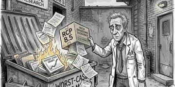 cartoon scientist rcp85 dumpster