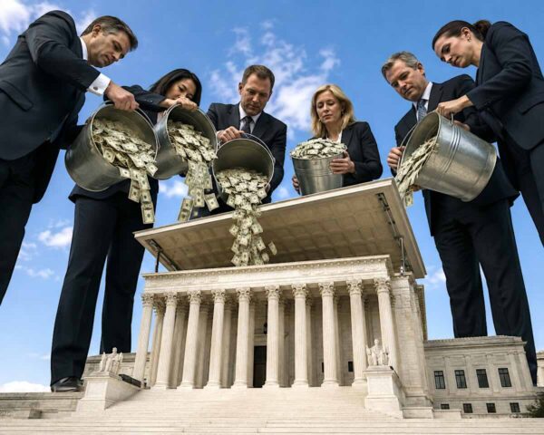 A large number of SCOTUS briefs were filed by people getting money from the same set of donors. court money donors boulder