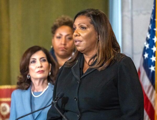 Attorney General Letitia James and Governor Kathy Hochul. Image by Darren McGee/Office of Governor Kathy Hochul. Governor Kathy Hochul and Attorney General Letitia James
